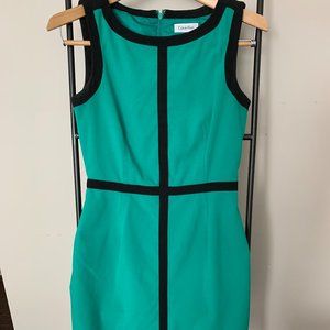 CALVIN KLEIN | Vibrant Green/Black Dress